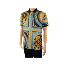 Mens PLATINI Sports Polo Shirt With Rhine Stones Fancy Medallion DPP8241 Black image 4