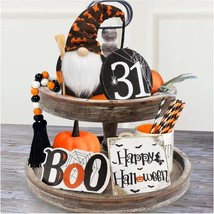 Halloween Decor Halloween Decorations BOO Happy Halloween Wooden Signs Cute Gnom - $28.14