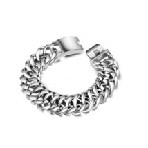 Silver Color Twisted Men Bracelets Bangles 316L Stainless Steel Wrist Band Hand  - £42.42 GBP