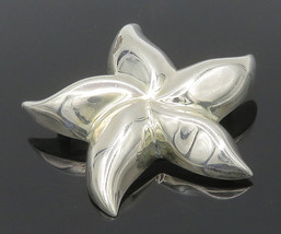 ZINA 925 Sterling Silver - Vintage Shiny Hollow Star Motif Brooch Pin - BP6248 - £74.23 GBP