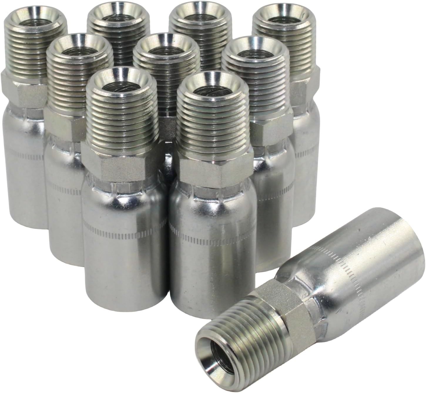(10-Pcs) L-Mp-06-06 3/8&#39;&#39; Id Hose X 3/8&#39;&#39;Npt Male Hydraulic Hose End Crimp - $56.98