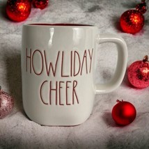 Rae Dunn HOWLIDAY CHEER Mug Ivory Red Christmas Holiday Dog Coffee Mug NEW - £16.82 GBP