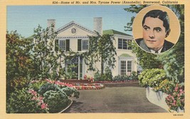 HOME OF Tyrone Power Brentwood CA. PostCard UnPosted A24 - £2.20 GBP