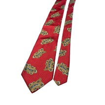 John Henry Mens Red Paisley Silk Tie Made in USA Vintage Necktie - $16.82