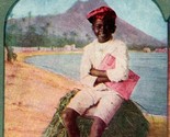 Vintage Stereoview Card - A Native Newsboy - Honolulu, Hawaiian Islands - $15.10