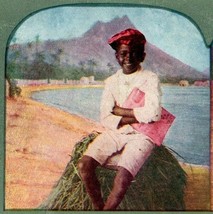Vintage Stereoview Card - A Native Newsboy - Honolulu, Hawaiian Islands - £12.03 GBP