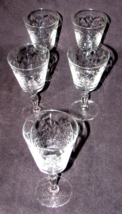 5 Vtg. Rock Sharpe  LUXURY, Flowers, Fern, Arch, Water/Wine Glasses, 71/8in #575 - £23.73 GBP