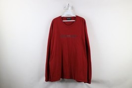 Vintage 90s Eddie Bauer Mens 2XL Faded Spell Out Long Sleeve T-Shirt Red USA - $44.50