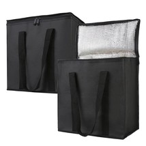 2 Pack Insulated Reusable Grocery Shopping Bags Picnic Cooler Bag with Z... - $35.09