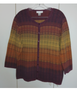 CHRISTOPHER &amp; BANKS LADIES 3/4-SLEEVE BUTTON CARDIGAN-XL-100% COTTON-BAR... - $19.09 CAD