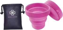 Collapsible Silicone Foldable Sterilizing Cup Set - Eco-Friendly Diva Cup - PINK - £10.31 GBP