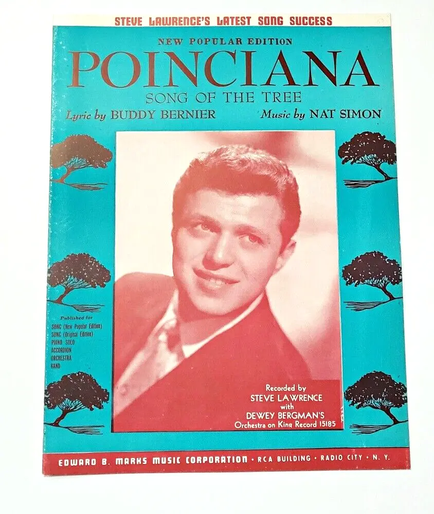 Steve Lawrence  Poinciana Song of the  Tree Sheet Music - £5.49 GBP