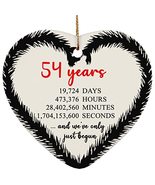 hdhshop24 54 Years Heart Ornament Ceramic 3 inch 54th Wedding Anniversar... - £15.44 GBP
