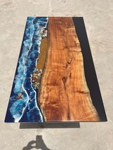 Natural Stone Ocean Epoxy River Dining Table Luxury Hallway Furniture Home Decor - £404.21 GBP+