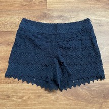 Ann Taylor LOFT Navy Lace Eyelet Riviera Shorts Womens Size 2 Embroidered - £21.34 GBP