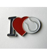 I LOVE BASEBALL HEART NOVELTY LOGO LAPEL PIN BADGE 1 INCH - $5.36