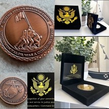 U S Marines Iwo Jima Semper Fidelis Challenge Coin With Special Velvet Case - £20.95 GBP