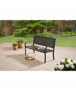Garden Bench Outdoor Patio Porch Deck Steel Chair Black Loveseat Furnitu... - £134.69 GBP