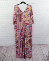 Attitudes By Renee Jumpsuit Womens XL Printed V Neck Wide Leg Jersey Boh... - £19.51 GBP