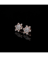 Minimalist Floral Diamond Earrings - £417.09 GBP