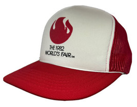 Vintage 1982 World&#39;s Fair Knoxville TN Meshback Snapback M/L Trucker Hat Cap - £17.17 GBP
