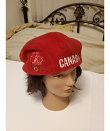 Roots Fleece Athletic Olympic Nordic Hat Poor Boy Beret Canada L Red Nag... - $28.98