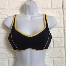 ribbed navy sports bra underwire bikini top - £17.74 GBP
