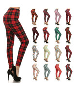 Womens Plaid Argyle Style Regular One Size Super Soft Leggings - $20.51 CAD