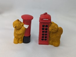 Bear Figure Phone Booth Mailbox Figure Lot 1.5 Inch Lot of 2 England - $24.95