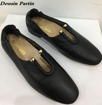 Dousin Partin Hot Sale Black Leather Women flats slip on soft leather quality wo - £319.74 GBP