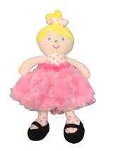 Okie Dokie Pink Ballerina 10” Plush Blond Doll Minky Tutu Skirt Lovey Rattle Toy - £14.53 GBP