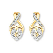 0.30CT Imitación Diamante 14K Amarillo Chapado en Oro Corazón Doble Dormilonas - £161.45 GBP