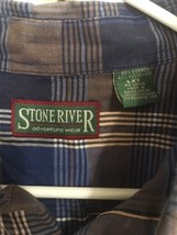 Men&#39;s Stone River Short Sleeve Button-Up Blue Checkered--Size LXT - $6.99
