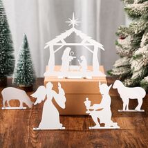 MorningRo White Metal Christmas Nativity Set 3 Pc Indoor Rustic Decor - $69.73 MXN MorningRo White Metal Christmas Nativity Set 3 Pc Indoor Rustic Decor - $69.73 MXN