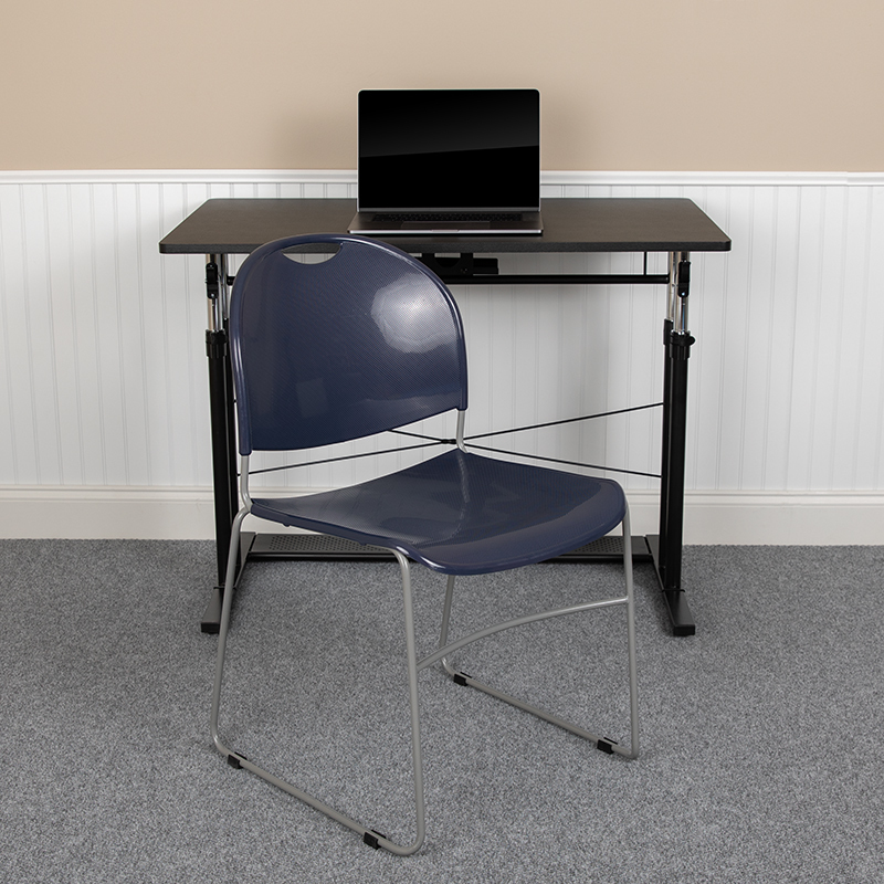 Navy Plastic Stack Chair RUT-188-NY-GG