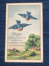 688A~ Vintage Postcard Unused Happy Missing Folks Friends Family Birds H... - $5.00