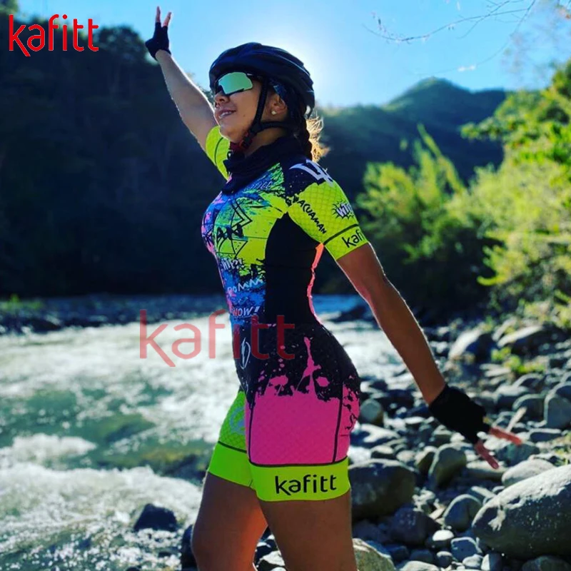 Kafitsummer new short-sleeved cycling jersey suit one-piece suit women&#39;s profess - $131.08