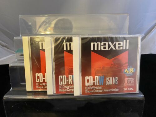Lot Of 3 New Factory Sealed Maxell 650 MB CD-RW Compact Disque (Disk) - $14.84