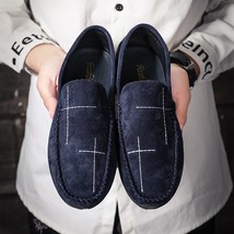 NEW Fashion Leather Men Loafers Comfortable Slip-On Casual Shoes Men Flat Moccas - £37.40 GBP