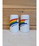 1970s Vintage Bahamas Salt and Pepper Shakers Rainbow Ceramic - £17.61 GBP