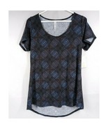 NWT Lularoe Classic T Black With Blue &amp; Orange Designs Size XS - $21.50 CAD