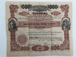 American British Home Building Association Stock Certificate  - £15.69 GBP