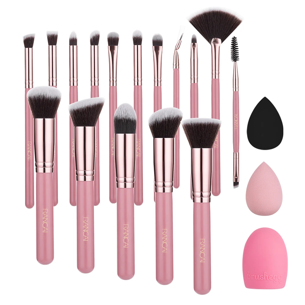 RANCAI 16pcs with 2 Sponges 1 Brush Makeup Brushes Set Cleaning Powder Eyeshadow - $64.85