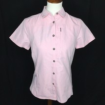 Solstice Womens Travel Shirt Small Pink Cross Back Ventilation UPF Prote... - $24.74