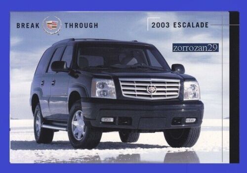2003 CADILLAC ESCALADE VINTAGE FARBPOSTKARTE - USA - AUSGEZEICHNETES ORI... - $6.34