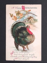 A Happy Thanksgiving Turkey Wishbone Unsigned Clapsaddle 1925 Wolf &amp; Co Postcard - £11.96 GBP