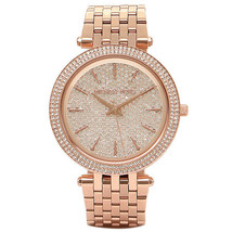 Michael Kors MK3439 Darci Ladies Rose Gold Glitz Stainless Chrono Watch + Bag - £98.55 GBP