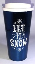 “Let It Snow” 16oz Christmas Holiday Mug Cup Travel Coffee Cocoa Tea Tumbler-NEW - £11.74 GBP