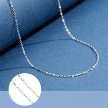18ct Solid White Gold Fine Cable Chain Necklace - 18K Pt950, customise, gift - £138.42 GBP