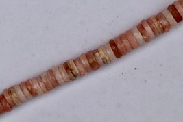 Natural 8 inch faceted pink opal heishi beads coins gemstone beads,5-- 7 mm, nat - £16.75 GBP